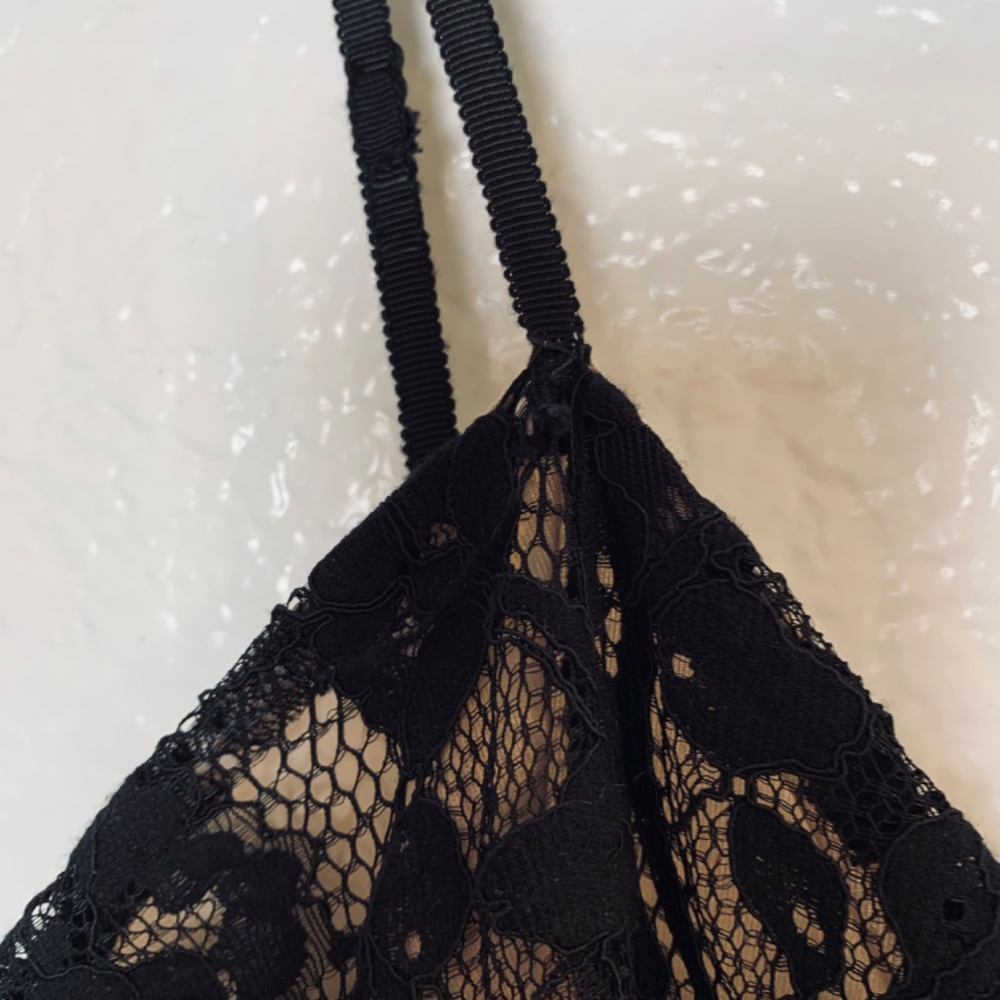Topshop Bustier Mini Dress Hook And Eye Corset Look Black Lace Size 10 Coquette - Picture 6 of 16